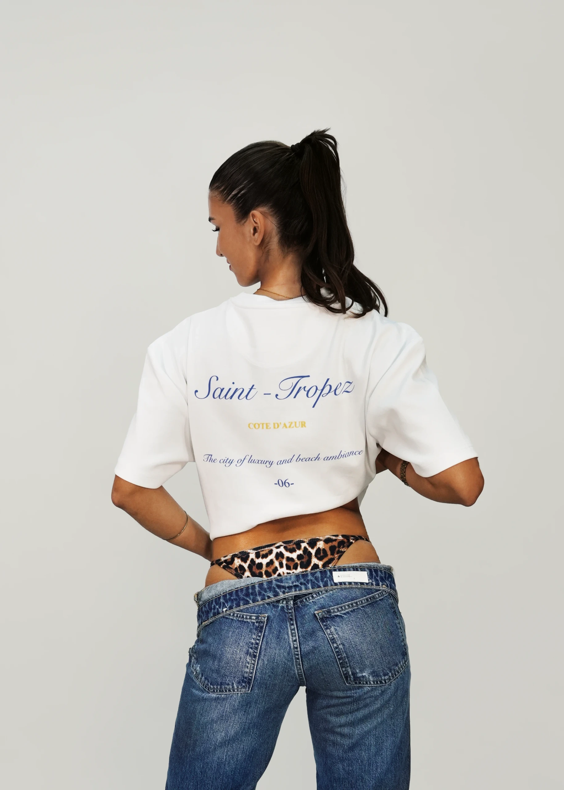 T SHIRT BLANC saint tropez marque de luxe
